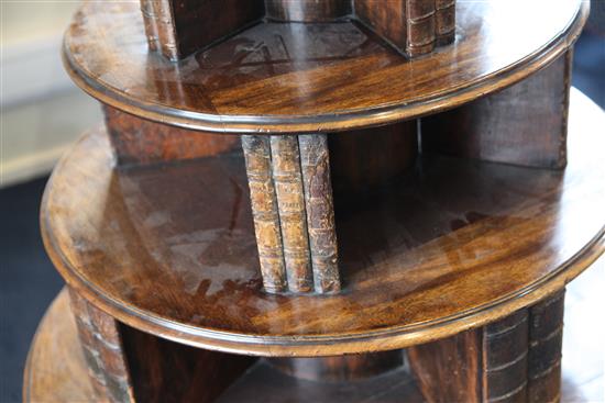 A George III mahogany revolving bookcase, circa 1820, H.4ft Diam.2ft 11in.